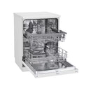 LG QuadWash™ Dishwasher: 14 Place Settings, EasyRack™ Plus, Inverter Direct Drive, ThinQ, White – Efficiently Cleans Light to Heavy-Duty Dishes.