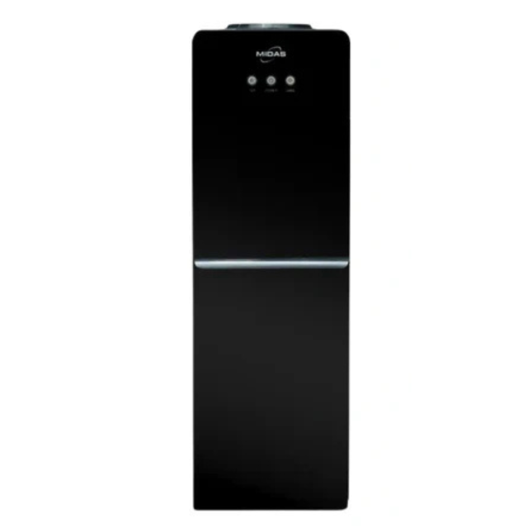 Midas WD-1080 Black Water Dispenser With Built-in Refrigerator Storage Cabinet, Stainless Steel Hygienic Tanks, Energy Efficient Operation and Fast Cooling & Heating Performance