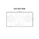 Nasgas DG-444 BK 3 Burner | Built-In Gas Hob