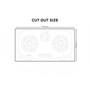 Nasgas DG-931 BK 3 Burner Tempered Glass | Built-In Hob