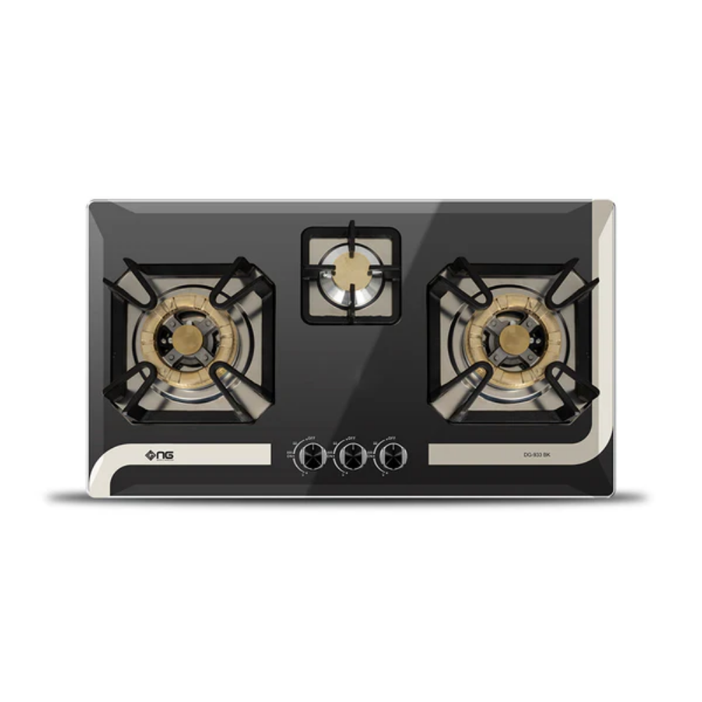 Nasgas DG-933 BK 3 Burner Steel Top | Built In Hob
