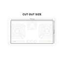 Nasgas DG-933 BK 3 Burner Steel Top | Built In Hob