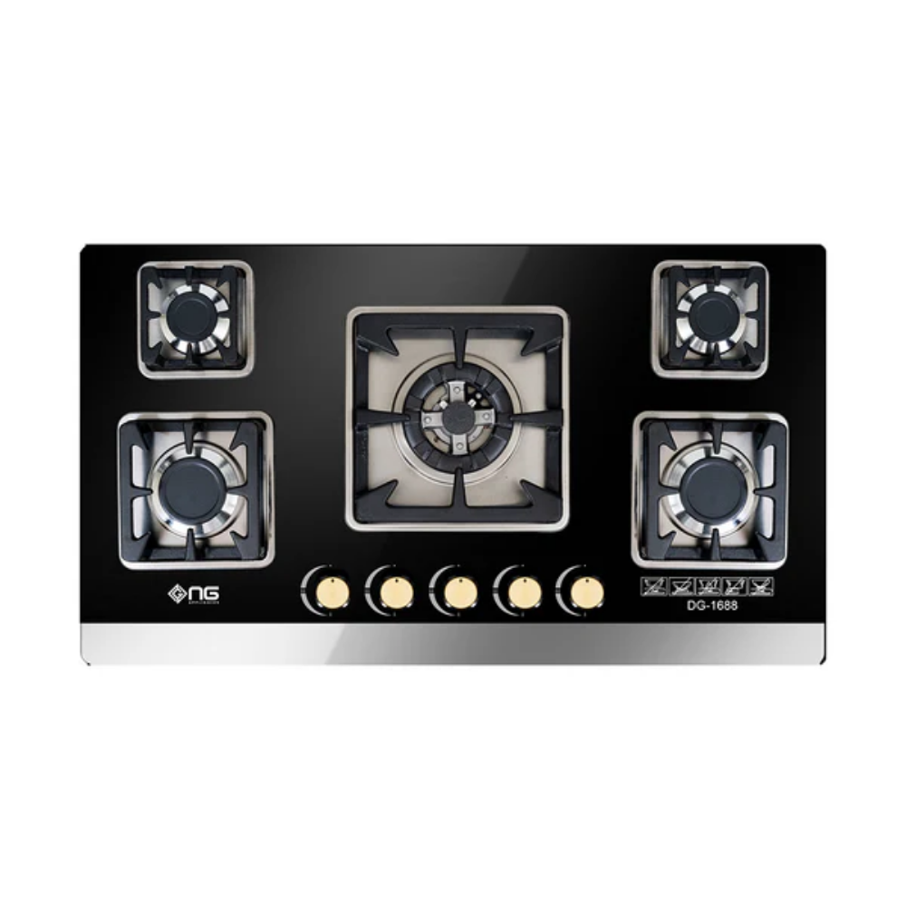 Nasgas DG-GN 5 5 Burner Tempered Glass | Built-In Hob