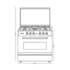 Nasgas NG-534 Gas Range 5 Burner Double Door Oven