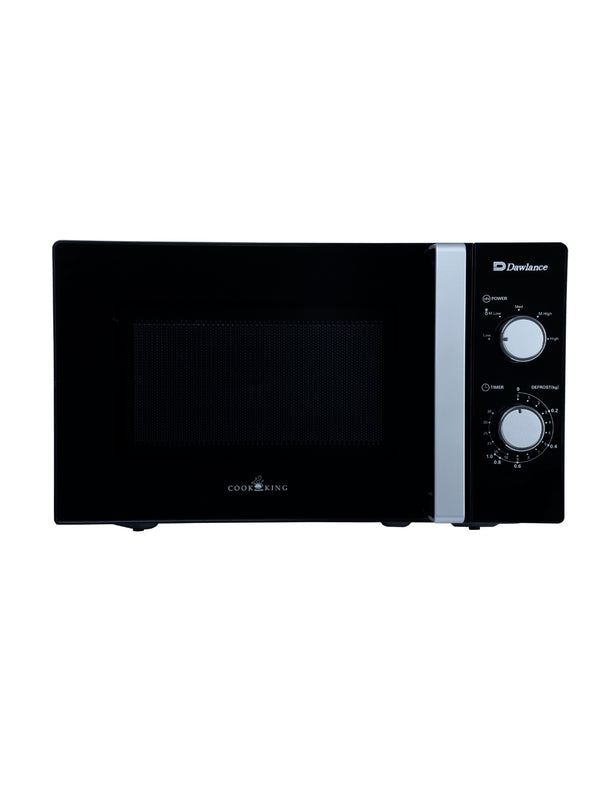 DAWLANCE DW MD10: 20L Black Microwave Oven with Advanced Technology, a Sleek Black Design, and User-Friendly Controls.