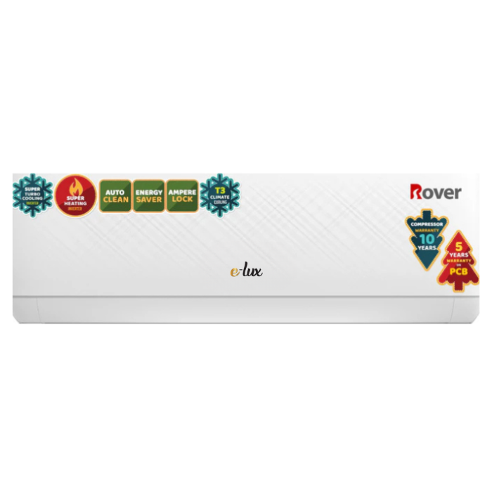 E-lux 1.5 Ton ROVER MEA-518 R with Super Turbo Cooling, Energy Saver Mode, Ampere Lock, T3 Technology, Super Heating Inverter 10 Years Compressor and 5 Years PCB Warranty
