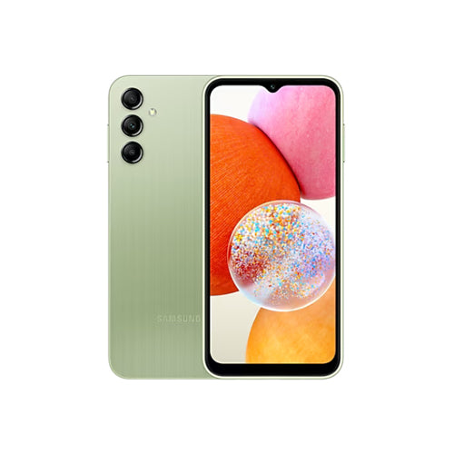 Samsung Galaxy A14 in Green with 128 GB of storage is a powerful and stylish smartphone, large display, a versatile camera system, and robust performance