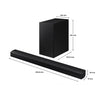 SAMSUNG B-series 2.1ch DTS Virtual:X Soundbar HW-450B, Powerful Sound Output, Dts Virtual:x Technology, And Wireless Subwoofer, This Soundbar Is Ideal For Creating A Cinematic Soundscape
