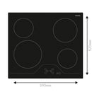 Vestel BH 6330B 4 Burner Electric Hot Plate 60cm Ceramic Glass 