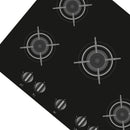 Vestel BH-7112B 5 Burner Black Glass Gas Hob
