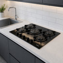 Vestel BH-7112B 5 Burner Black Glass Gas Hob
