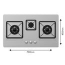 Vestel BH 7513SMX Built In Stainless Steel Hob | Premium 3 Burner Gas Hob for Modern Kitchens