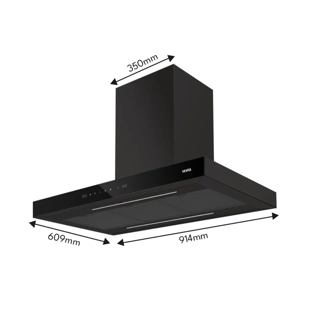 Vestel Hood IAB9-120W Island 90cm Kitchen Hood