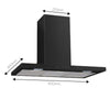 Vestel AD 93320B1 Wall Mounted Black Glass Hood 