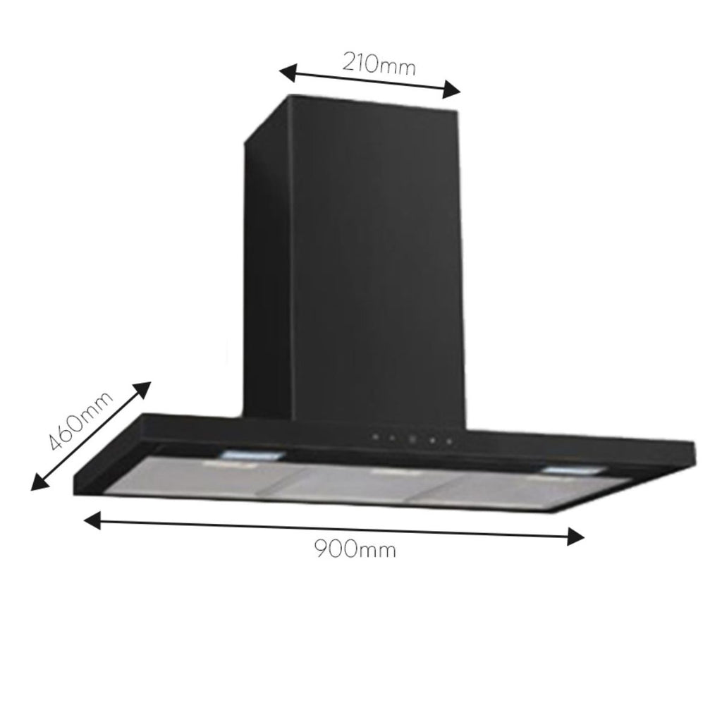 Vestel AD 93320B1 Wall Mounted Black Glass Hood 