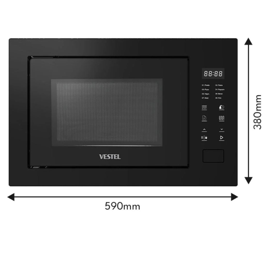 Vestel Frameless Built In Microwave Oven 30 Litres Stylish Integrated Kitchen Microwave for Modern Homes