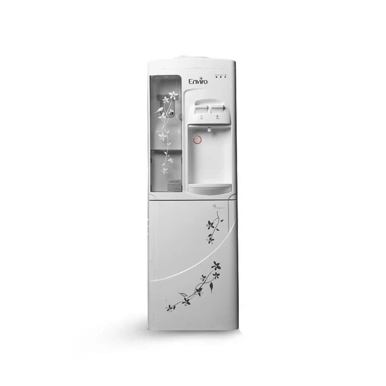 ENVIRO WATER DISPENSER WD-50S: A PREMIUM APPLIANCE WITH SLEEK DESIGN, PROVIDES HOT AND COLD WATER, AND OFFERS ROBUST SAFETY FEATURES.