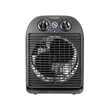 CAMBRIDGE Fan Heater FH-0036 Black: Provides Overheat Control, Features a Compact Design, and Delivers Powerful Heating