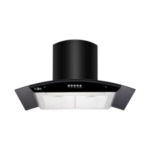 NAS GAS KHD-280 High Performance Non Magnet Stainless Steel Hood with Touch Panel and LED Lights, Featuring Powerful Suction and Tempered Glass Design