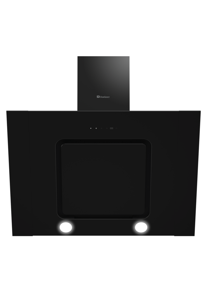 DAWLANCE DCA 9630 BG A Built-in Hood: Wall Mounted Angled Design, Black Color, Touch Control, Powerful Suction, Removable Filter and Oil Collector, LED Lamps.