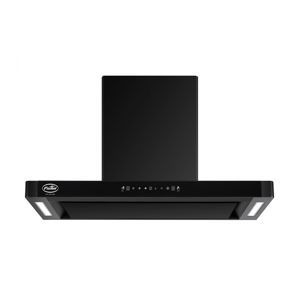Fischer FKH-T90-05S T-Shape Model 90 cm Chimney Hood without Glass Metal Blower