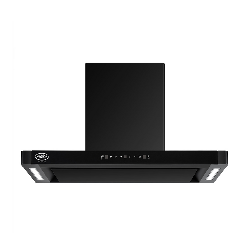 Fischer FKH-T90-05S T-Shape Model 90 cm Chimney Hood without Glass Metal Blower