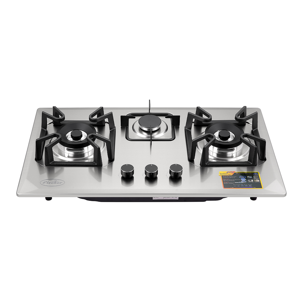 Fischer FBH-SS76-3EPS Built In Kitchen Hob Metal knobs With EPS burner 1.5V battery pulse ignition