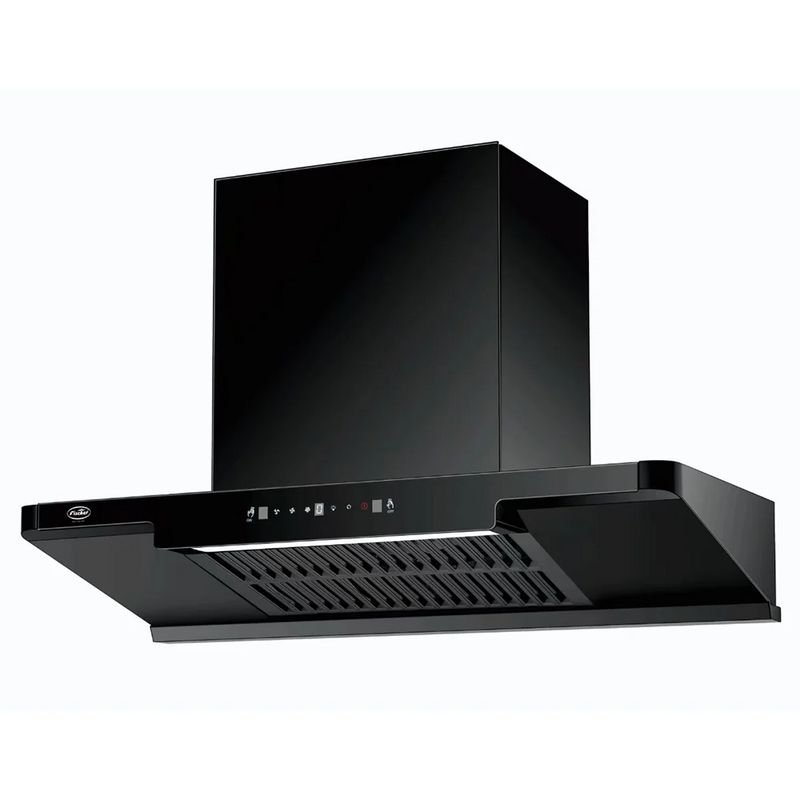 Fischer FKH-H90-06S Kitchen Hood Black Powder Coating Chimney + Panel Aluminium Exhaust Pipe