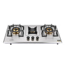 Fischer FBH-SS86-3CB Buit In Kitchen Hob Auto Ignition metal knobs Semi rapid burner