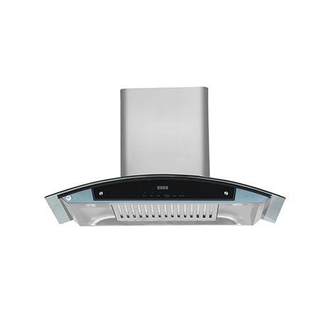 NAS GAS KHD-300 Sleek Stainless Steel Hood with Hand Sensor, Auto Cleaner, LED Lights, Powerful Suction, and Tempered Glass Front.