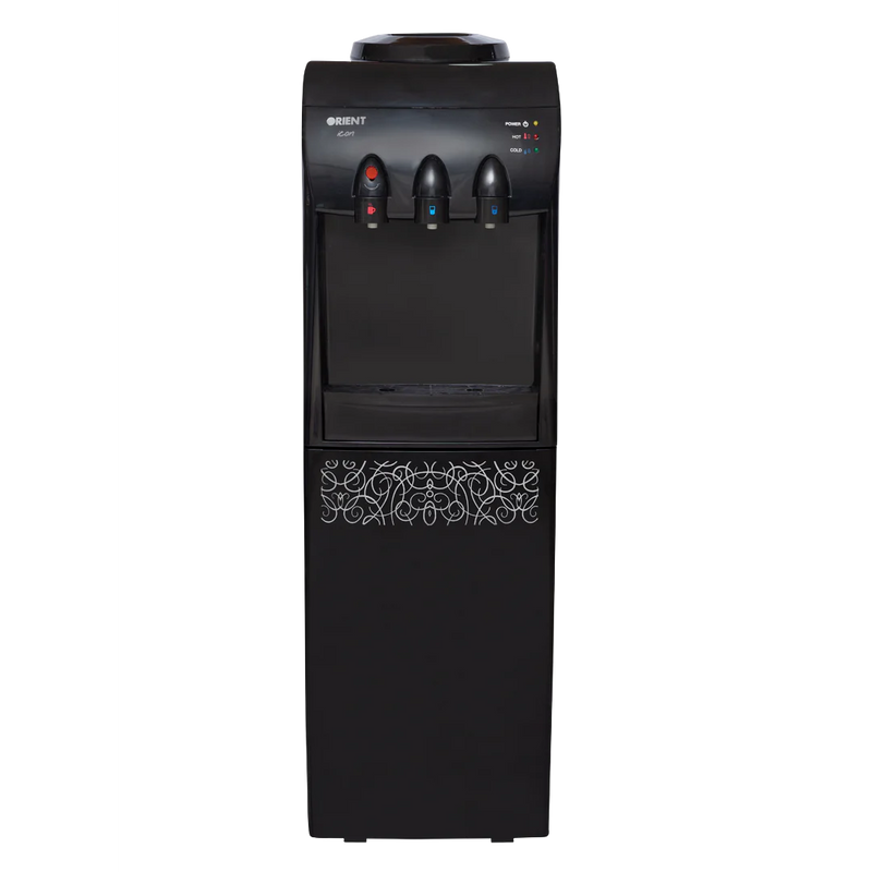 ORIENT Icon 3 Taps Black Water Dispenser Cooling Retention, 2-in-1 Functionality for Hot and Cold Refreshment