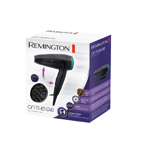 Remington Compact Travel Hair Dryer D1500, 2000W, Compact Diffuser, 1.8m Cord